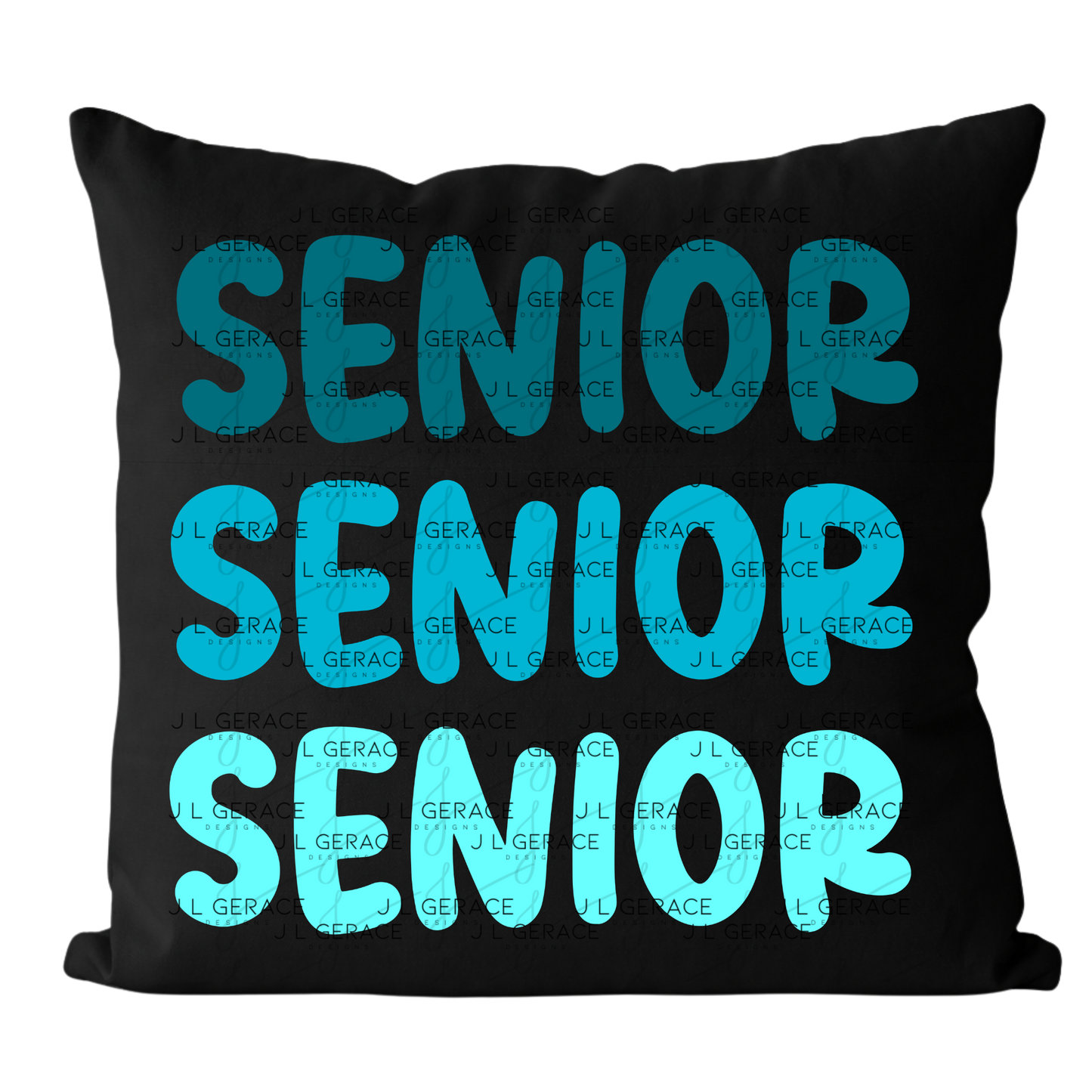 Senior PNG – Teal Gradient Graduation Lettering Design