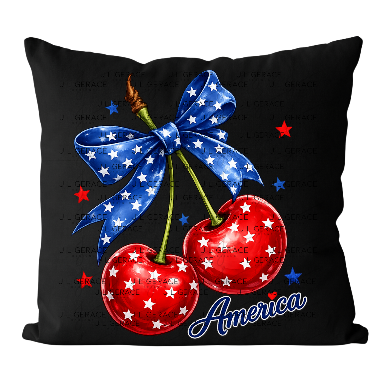 America Cherries Star Bow PNG