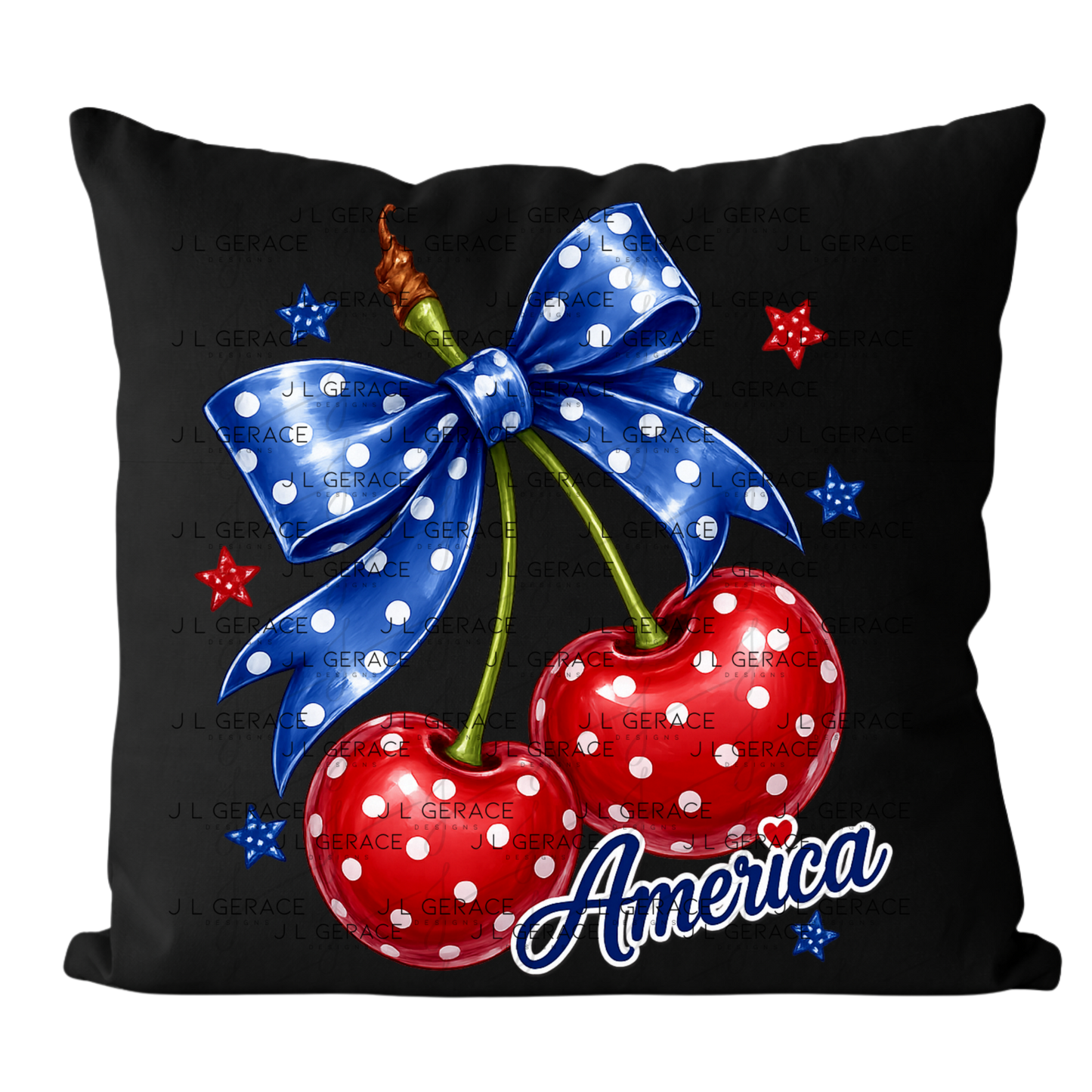 Polka Dot America Cherries PNG