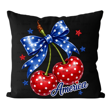 Polka Dot America Cherries PNG