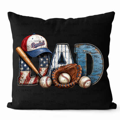 Dad PNG – Baseball American Flag Rustic Design with Bat Glove and Hat
