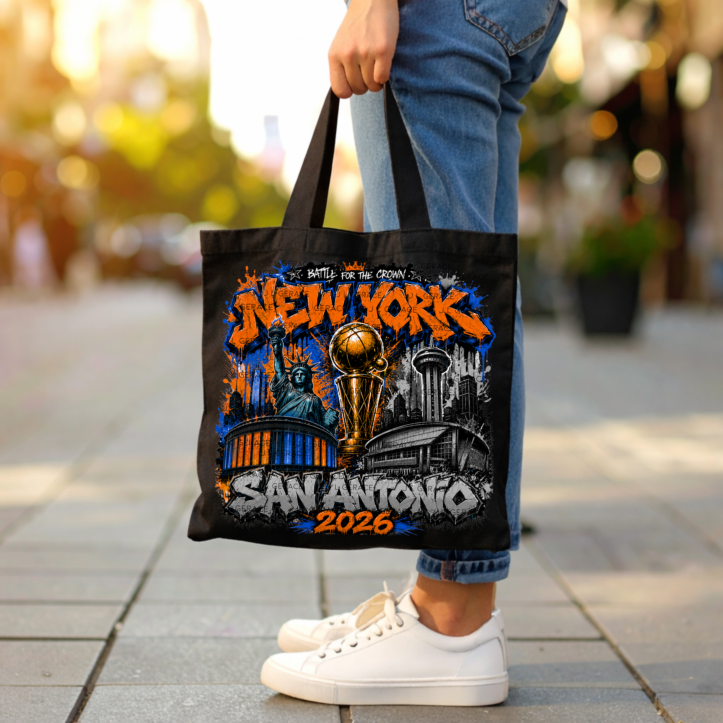 New York vs San Antonio Finals 2026 Graffiti PNG Design