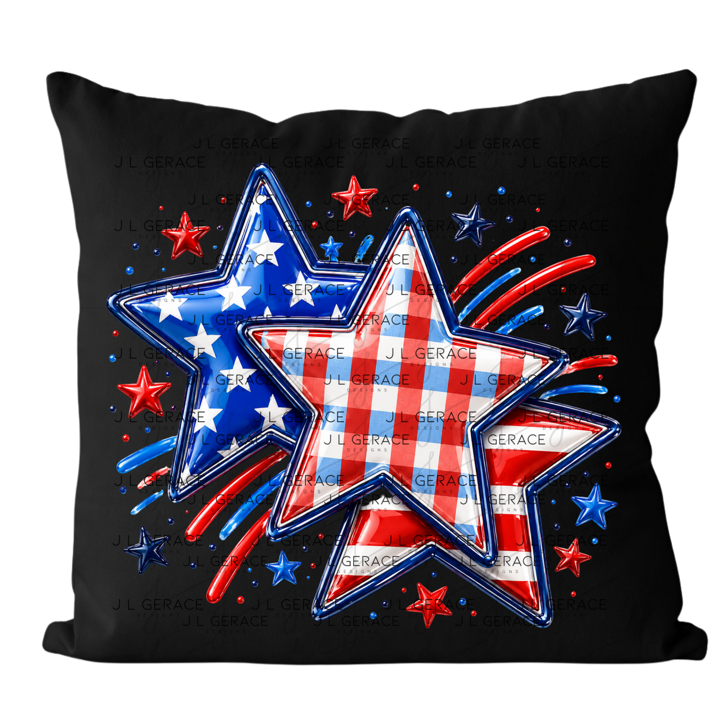 Patriotic Stars Fireworks PNG Design