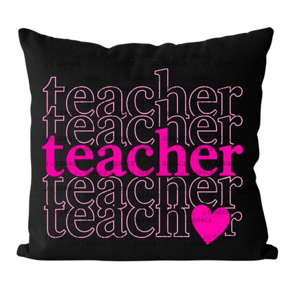 Teacher Teacher Heart Pink PNG Digital Download