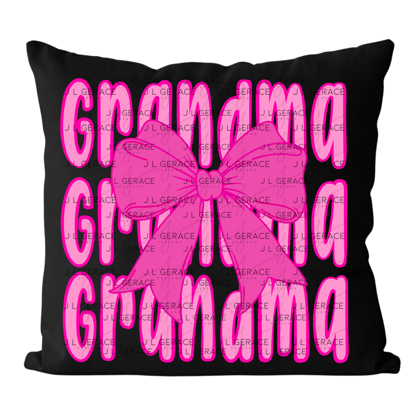 Grandma PNG – Pink Bow Layered Name Sublimation Design