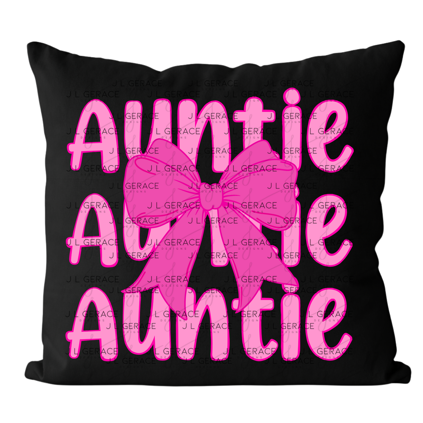 Auntie Bow PNG – Cute Pink Typography Sublimation Design