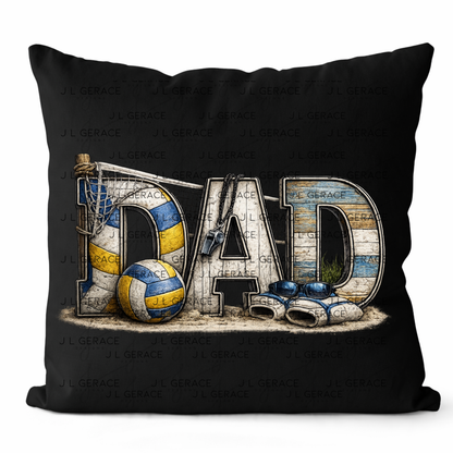 Dad PNG – Volleyball Beach Sports Design with Net Sand and Ball