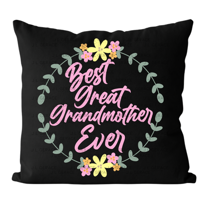 Best Great Grandmother Ever PNG – Floral Wreath Script Sublimation Design