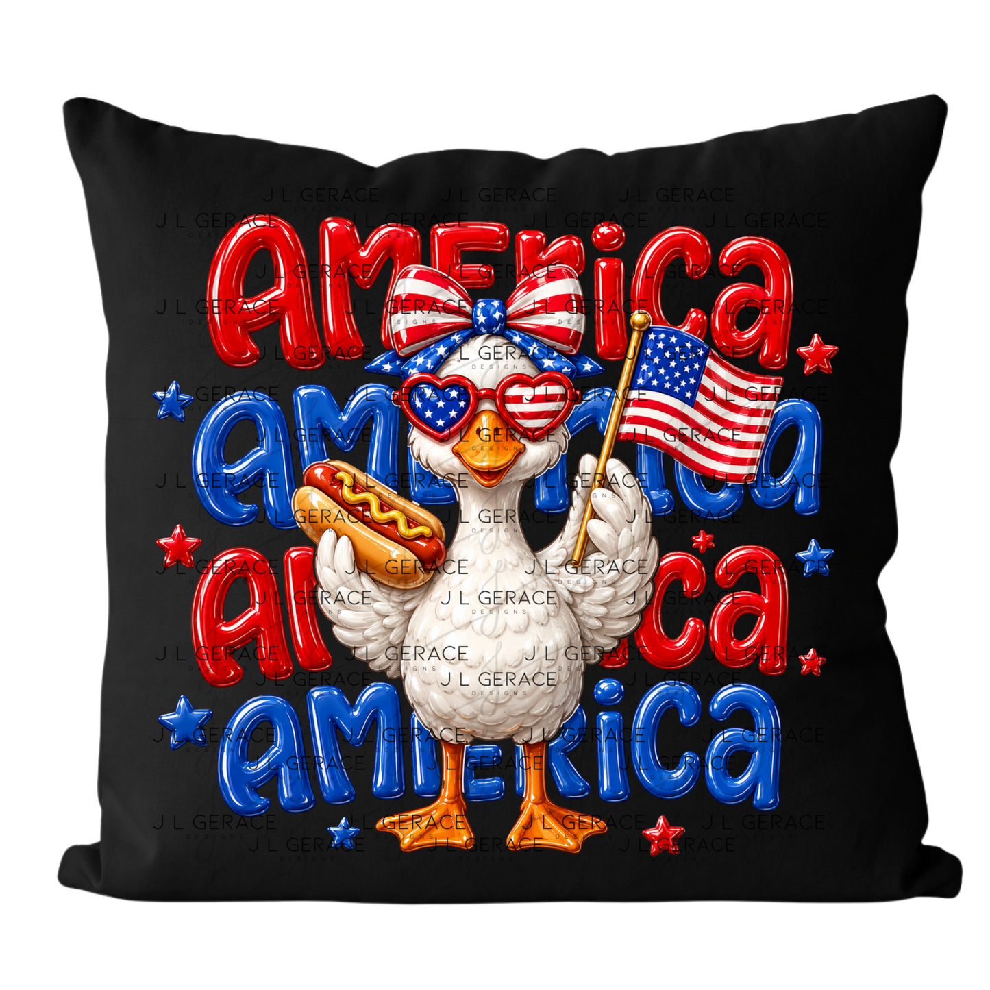 America Goose Hotdog Patriotic PNG Design