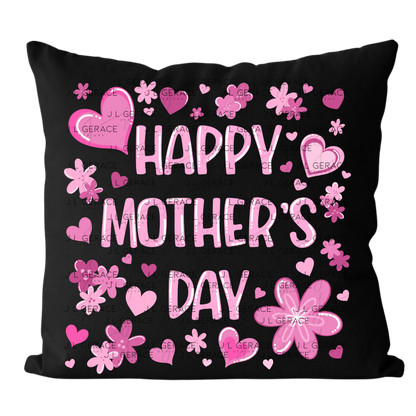 Happy Mothers Day PNG Clipart Sublimation PNG Soft Pink Floral Heart Design