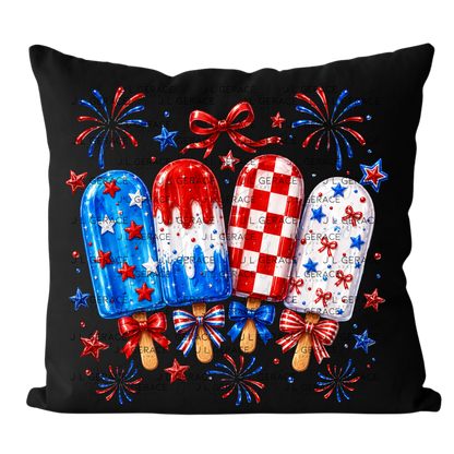 Patriotic Popsicles Bows PNG Design