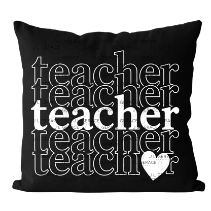 Teacher Teacher Heart PNG Digital Download (2 Colors)