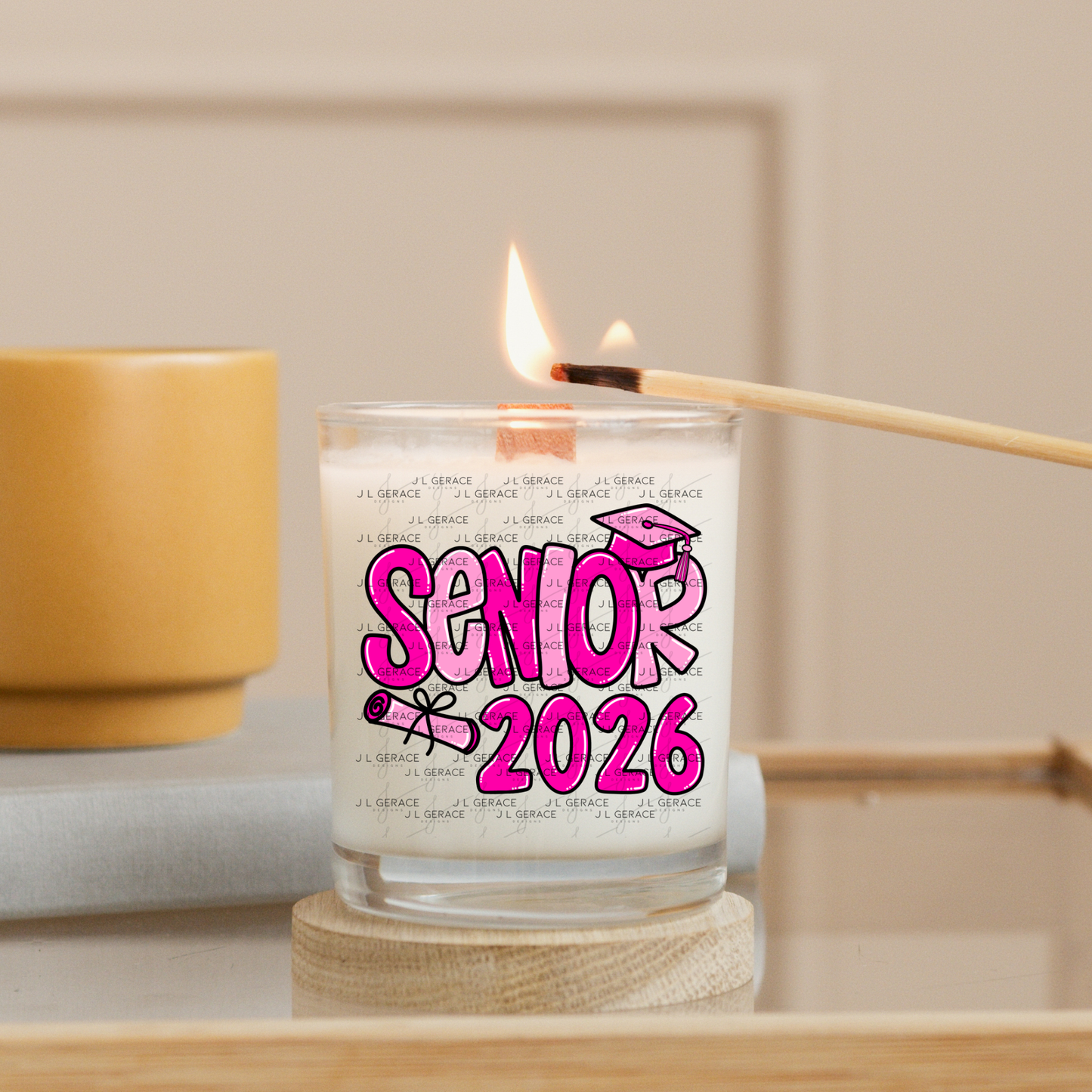 Senior 2026 PNG – Hot Pink Graduation Cap and Diploma Design