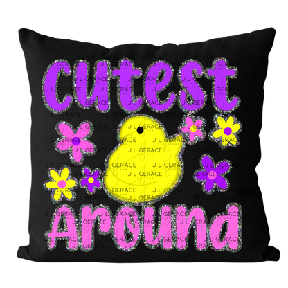 Cutest Chick Around Glitter Outline PNG