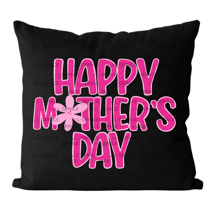Happy Mothers Day PNG – Bold Pink Floral Lettering Sublimation Design