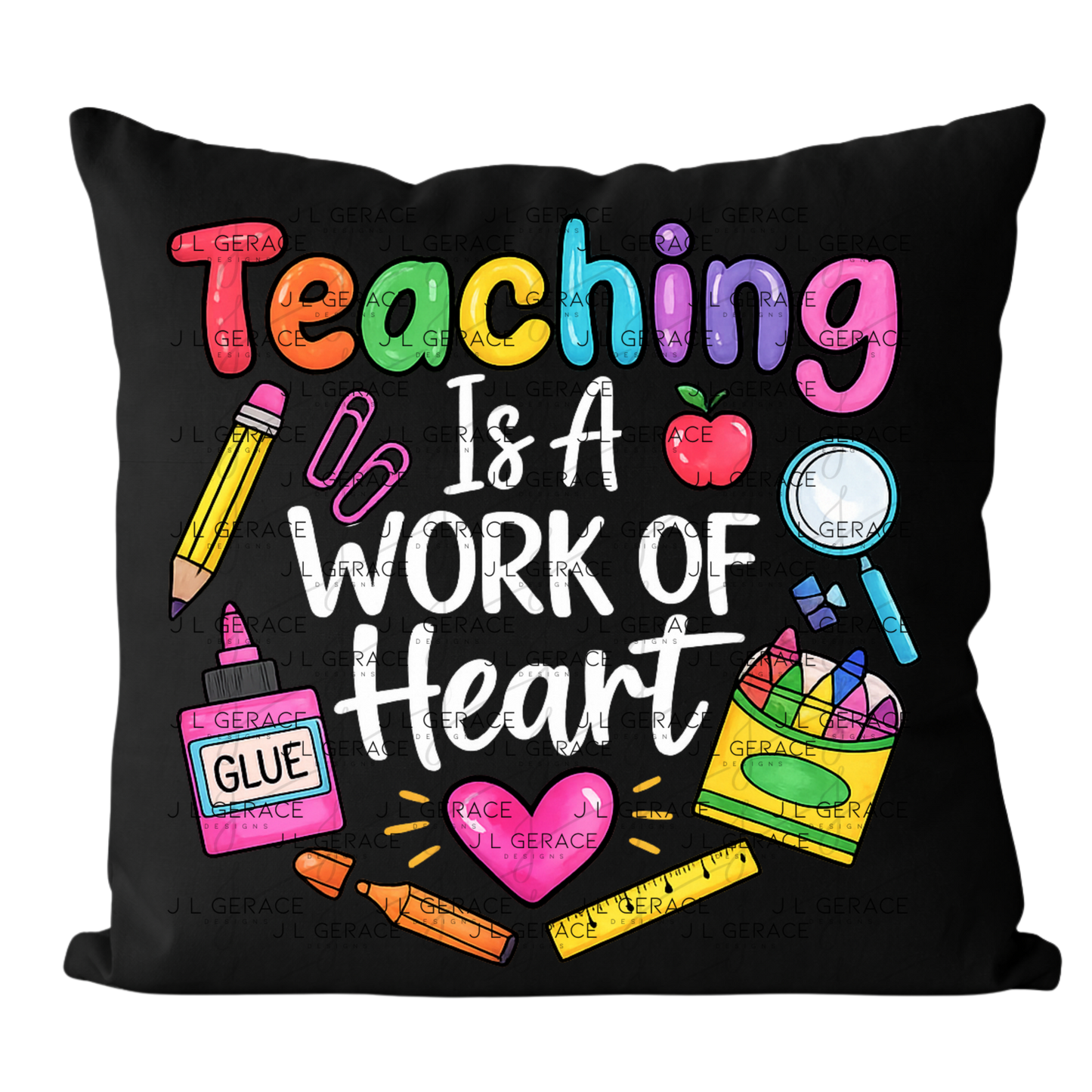 Teaching Is A Work Of Heart Teacher PNG Digital Download (2 Colors)