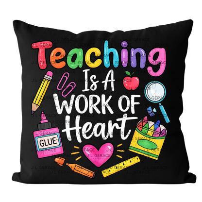Teaching Is A Work Of Heart Teacher PNG Digital Download (2 Colors)