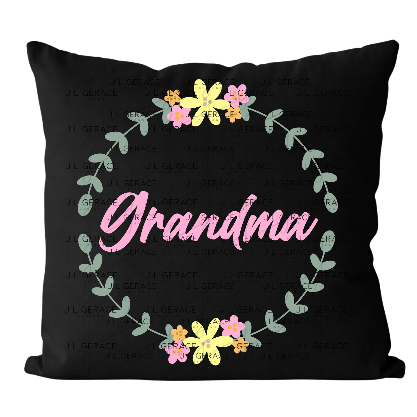Grandma PNG – Floral Wreath Script Name Sublimation Design