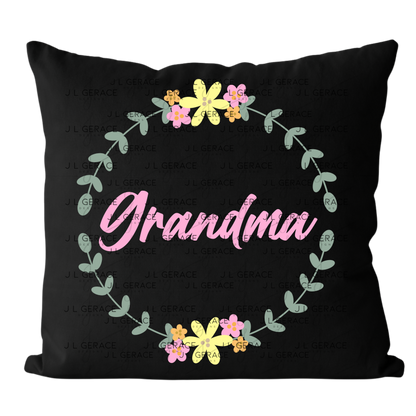 Grandma PNG – Floral Wreath Script Name Sublimation Design