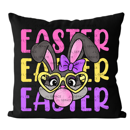 EASTER EASTER EASTER Bunny with Glasses Pink - Yellow - Purple PNG
