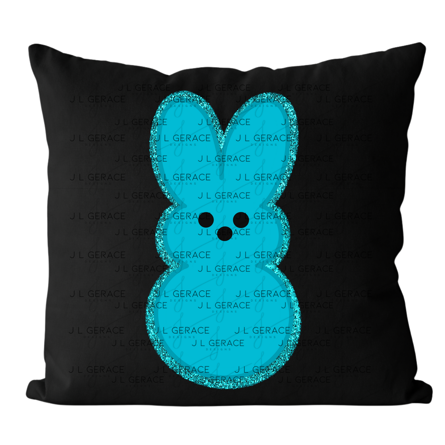 Blue Glitter Bunny Peep Easter Clipart Sublimation PNG