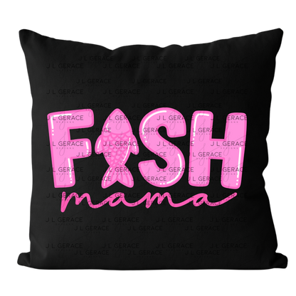 Fish Mama PNG – Pink Fishing Design with Fish Silhouette Letter