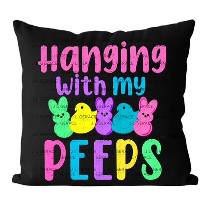 Hanging With My Peeps Clipart Sublimation PNG Easter Bunny Chick Design