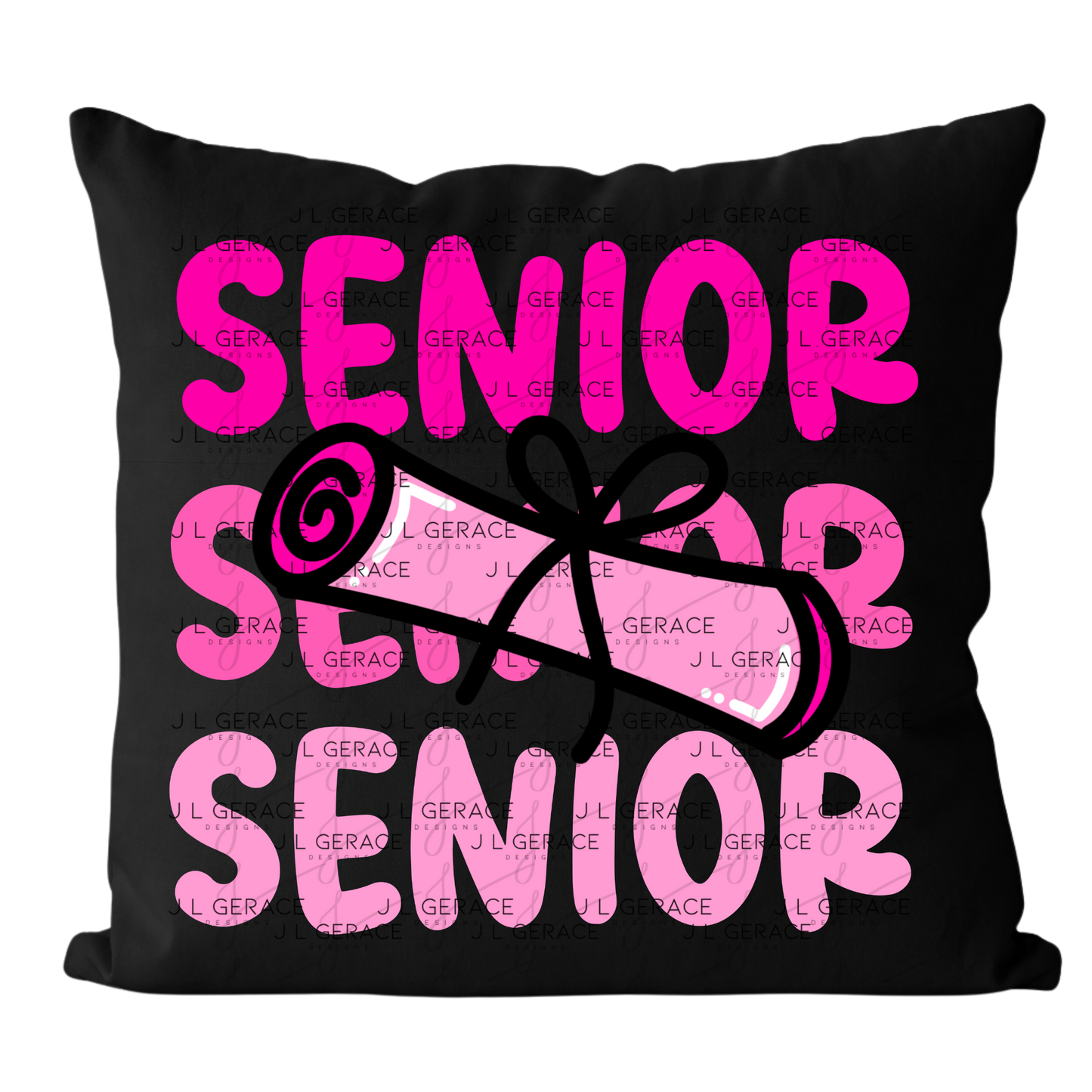 Senior PNG – Pink Diploma Graduation Lettering Design