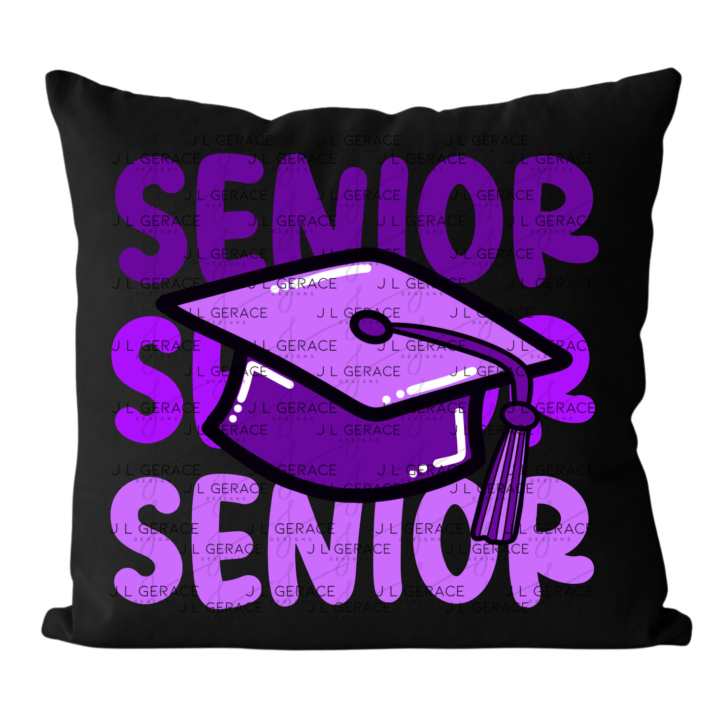Senior PNG – Purple Graduation Cap Lettering Design