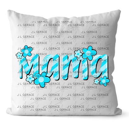 Mama Daisy Floral Blue PNG Design