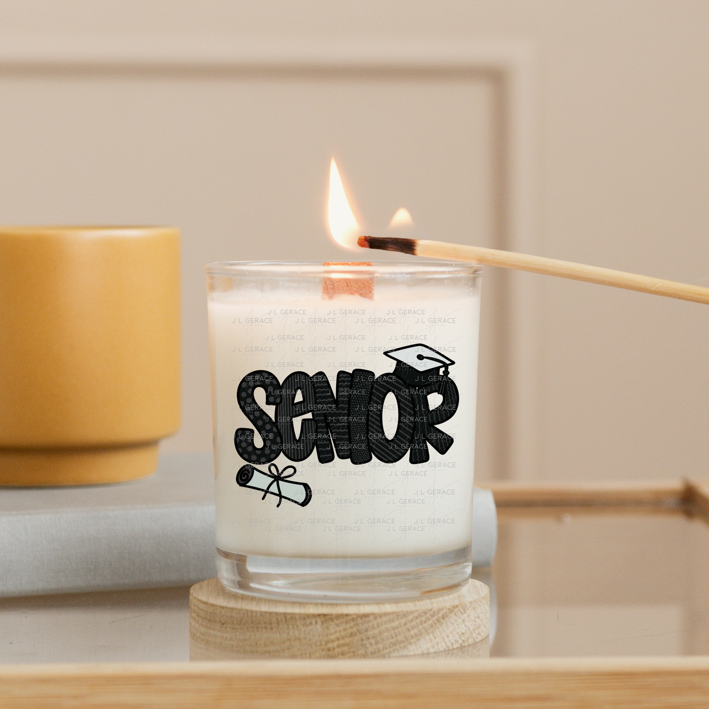 Senior PNG – Pattern Letter Graduation Sublimation Design