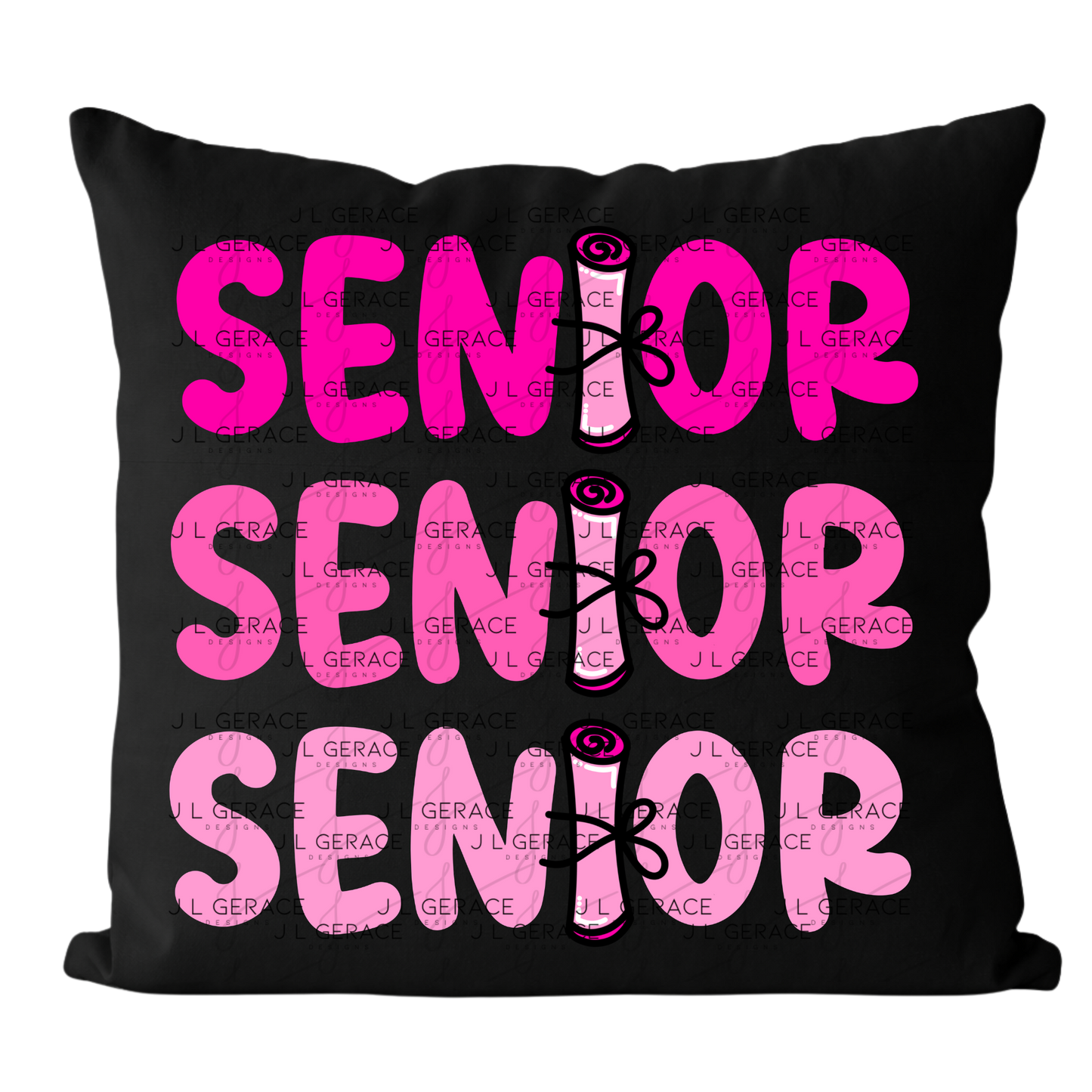 Senior PNG – Pink Diploma Graduation Lettering Design