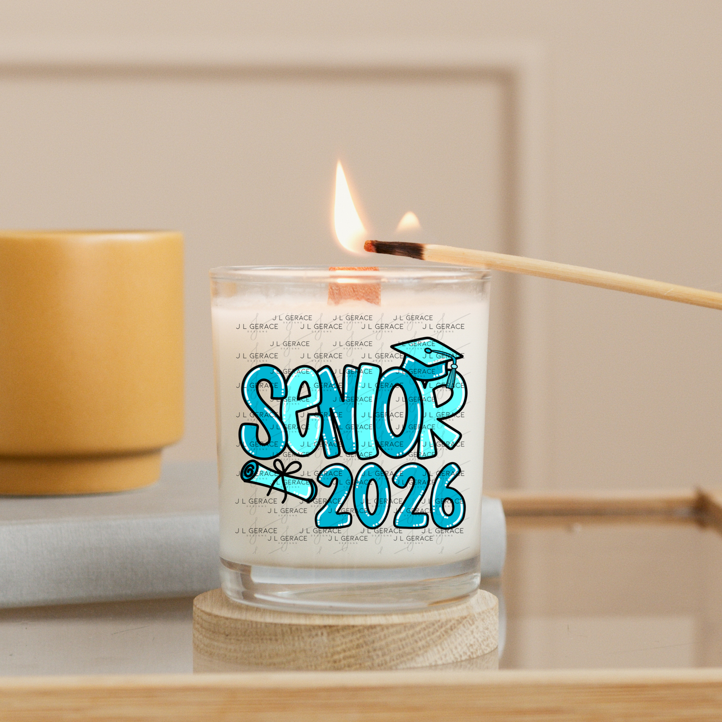 Senior 2026 PNG – Turquoise Graduation Cap and Diploma Design