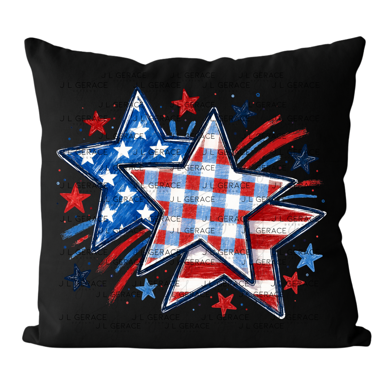 Patriotic Watercolor Stars PNG Design