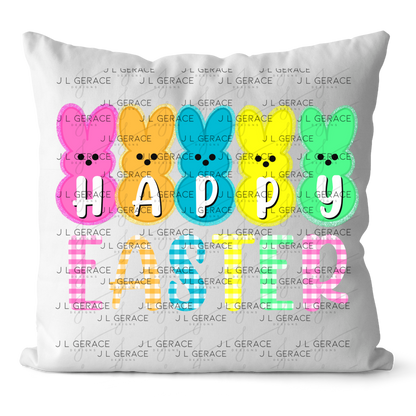 Happy Easter Bunny Clipart Sublimation PNG Gingham Glitter Peeps Bunny Design