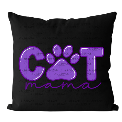 Cat Mama PNG – Purple Paw Print Pet Lover Sublimation Design