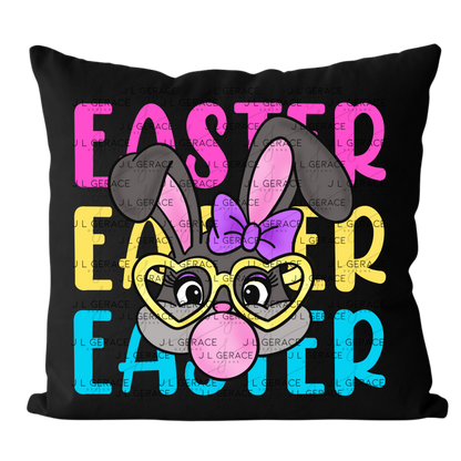 EASTER EASTER EASTER Bunny with Glasses Pink - Yellow - Blue PNG