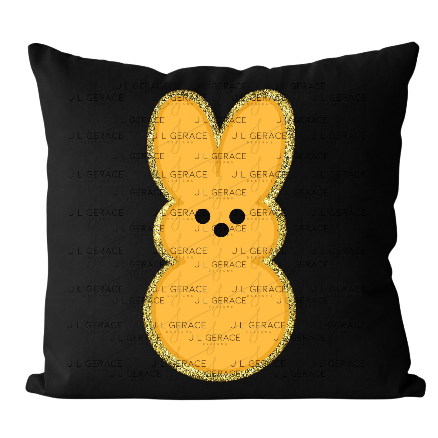 Orange Glitter Bunny Peep Easter Clipart Sublimation PNG