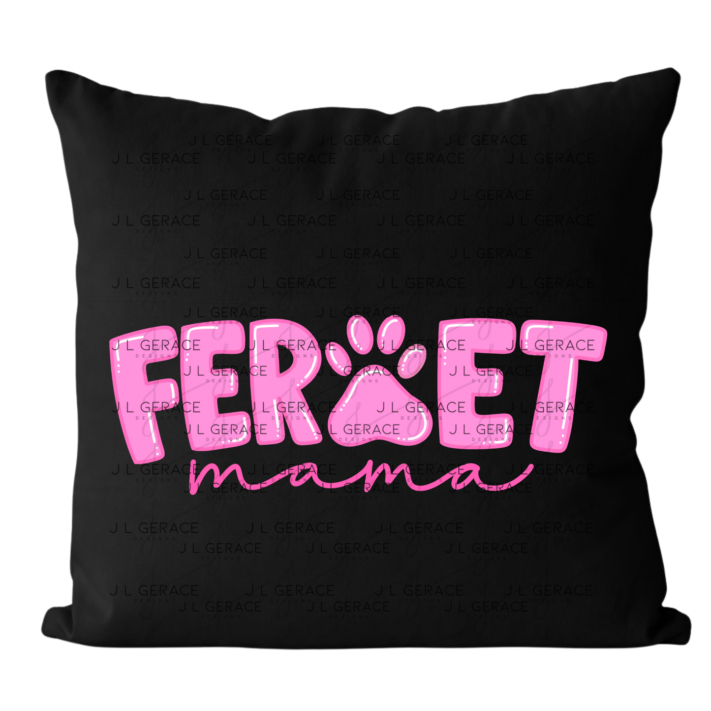Ferret Mama PNG – Pink Paw Print Design for Pet Lovers