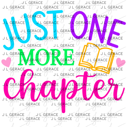 Just One More Chapter Teacher Colorful PNG