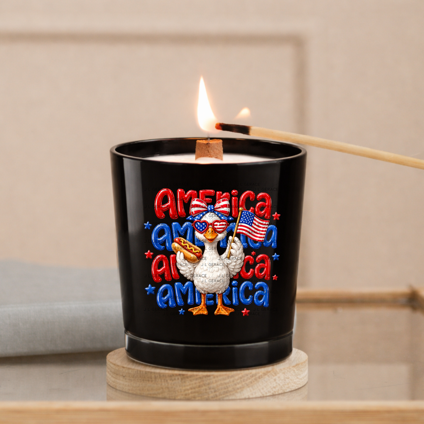 America Goose Hotdog Patriotic PNG Design
