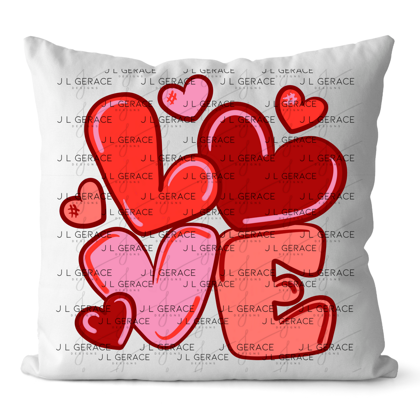 Red Love Bubble Letter PNG Glossy Design