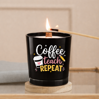 Coffee Teach Repeat Teacher Colorful PNG Bundle Digital Download (2 Colors)