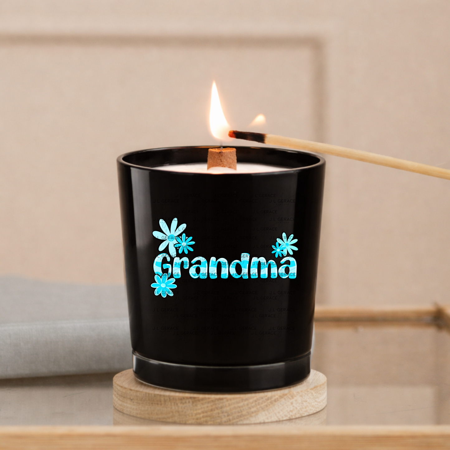 Grandma PNG – Blue Floral Name Sublimation Design