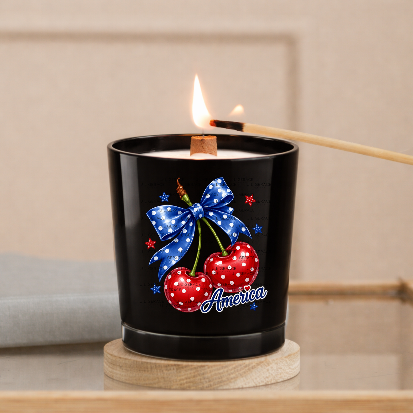 Polka Dot America Cherries PNG