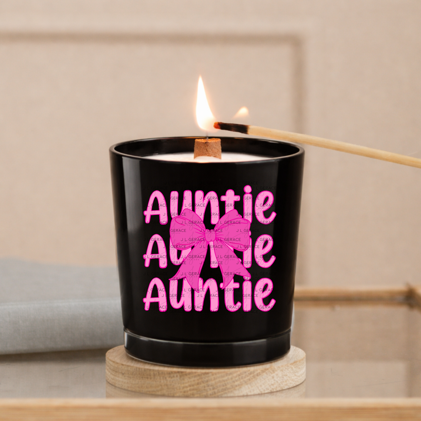 Auntie Bow PNG – Cute Pink Typography Sublimation Design