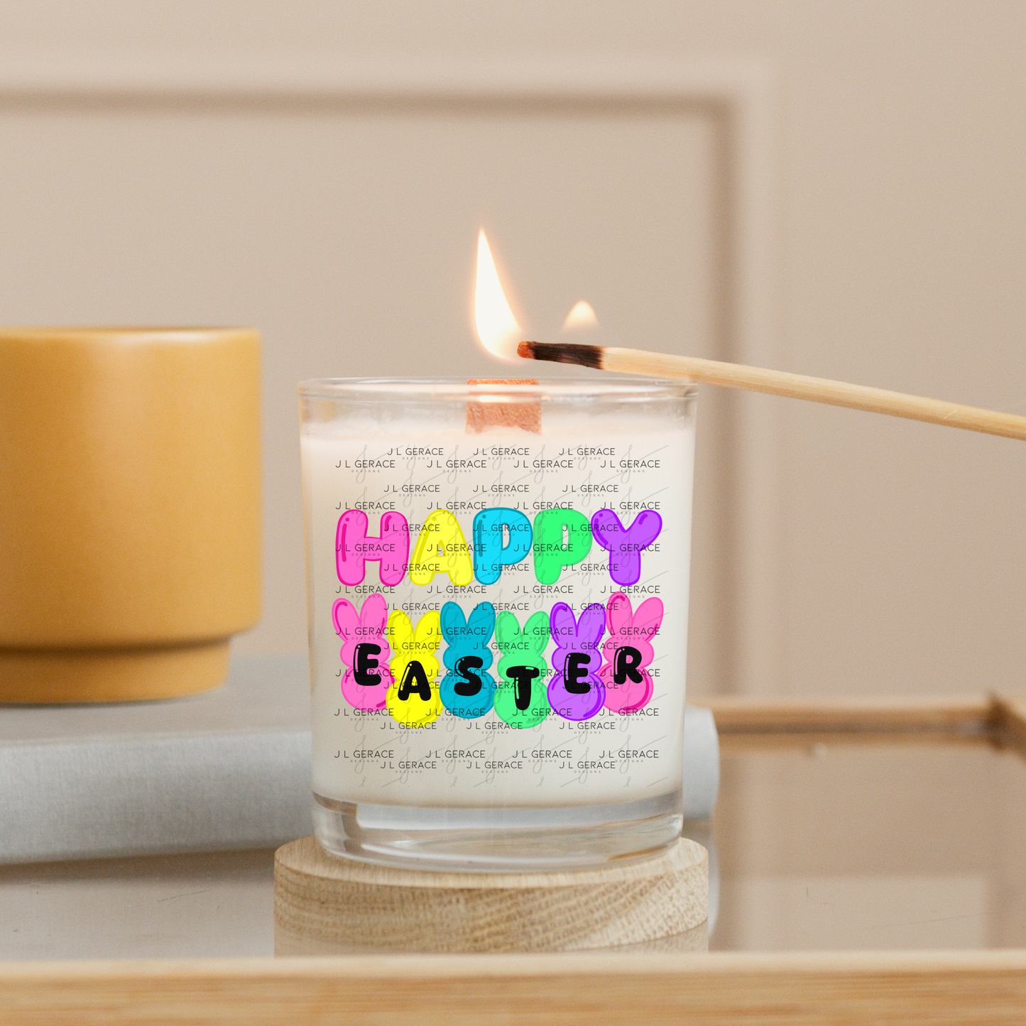 Happy Easter Bunny Clipart Sublimation PNG Peeps Bunny Letter Design
