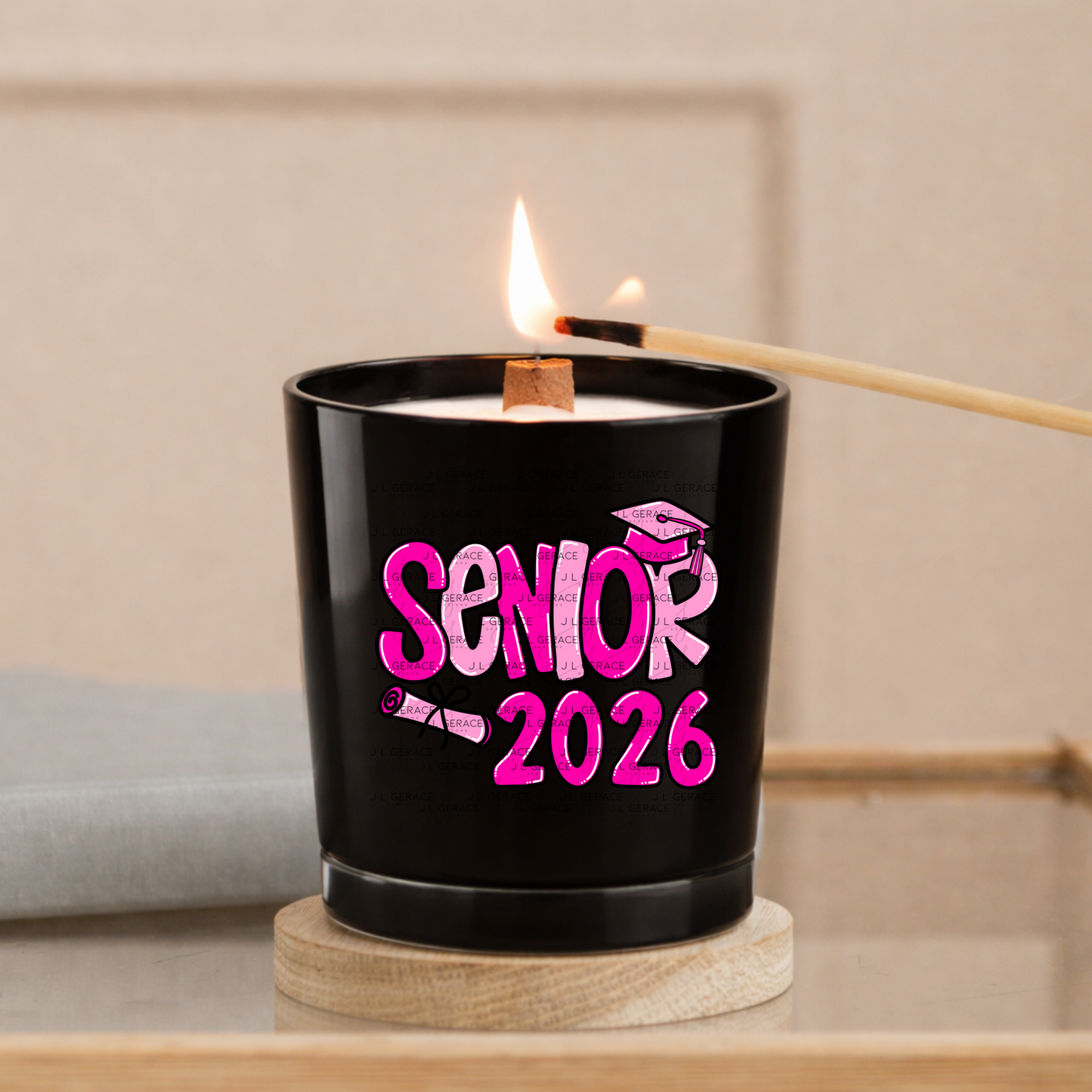 Senior 2026 PNG – Hot Pink Graduation Cap and Diploma Design