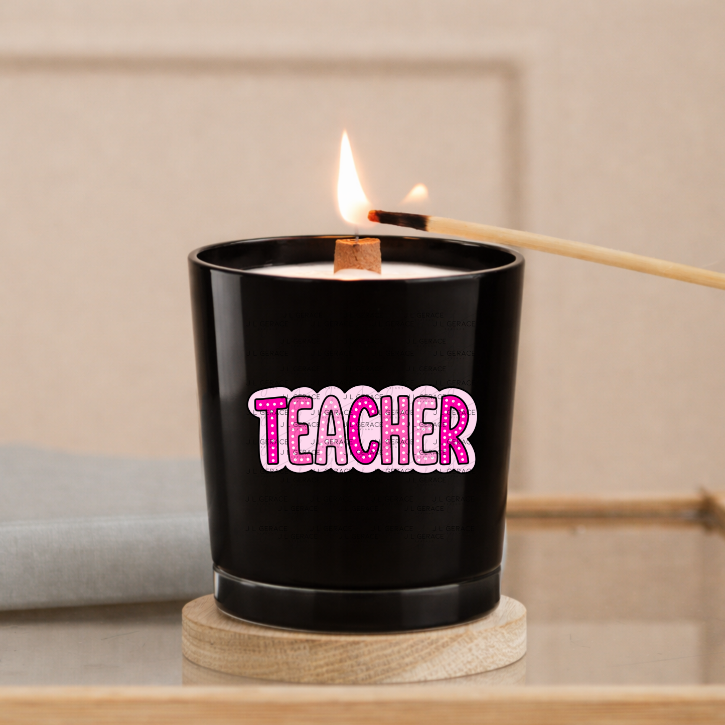 Teacher Dot Lettering Pink PNG Digital Download