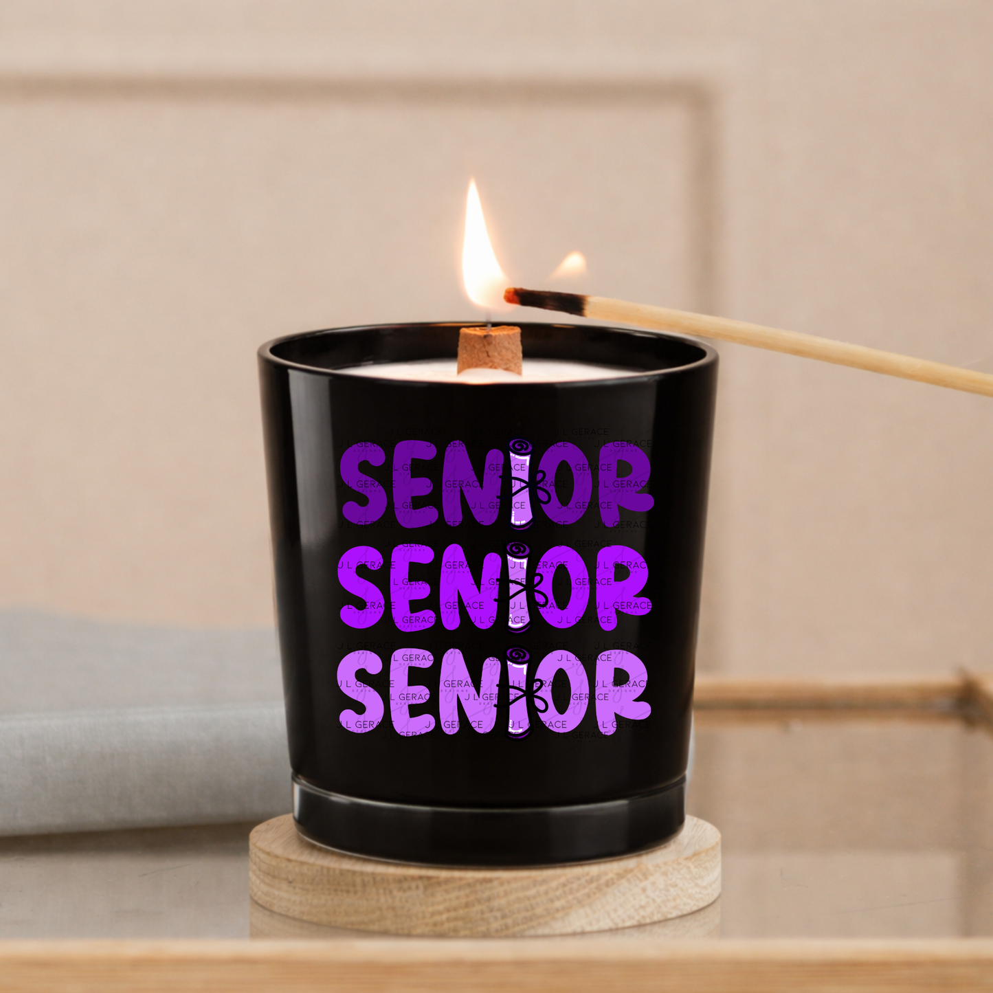 Senior PNG – Purple Diploma Graduation Lettering Design